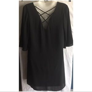 ⬇️$11 DR2 Black Shirt Dress Criss Cross Back Small